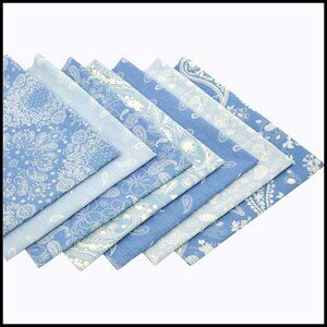 Fat Quarter Fabric Bundle Quilting Cotton Denim Pre-Cut Squares Craft DIY Sewing